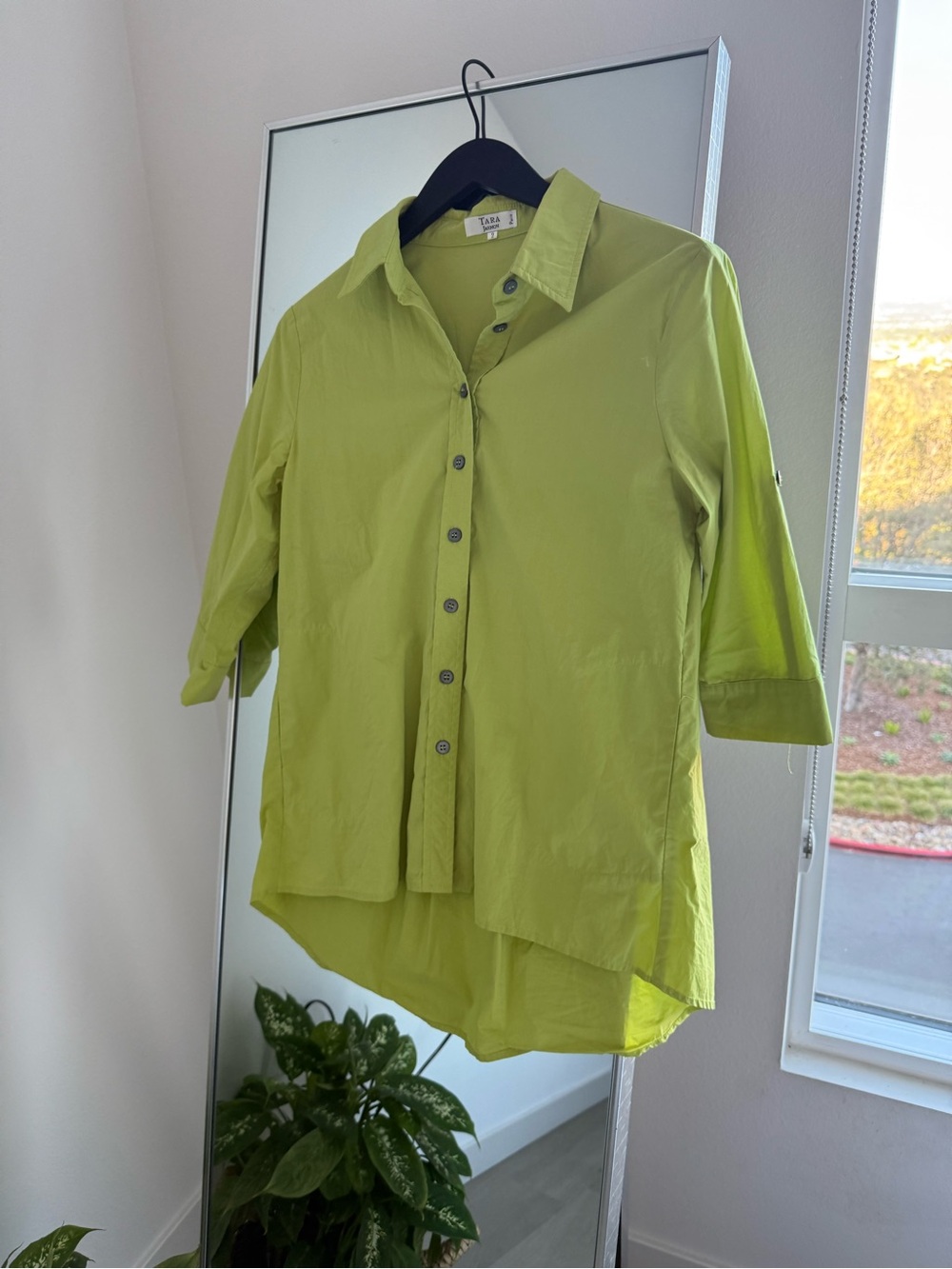 Tara Jarmon Lime Green Cotton Top